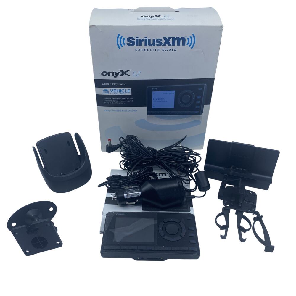 SiriusXM Onyx EZ XEZ1V1 Satellite Radio w/ Vehicle Kit – Black Tested & Working